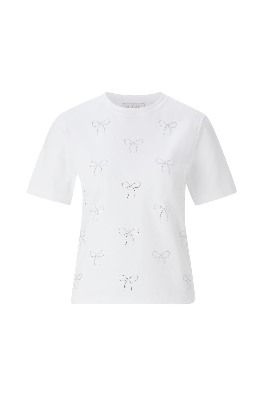 T-Shirt with Bow Application, white 100 Bild 1