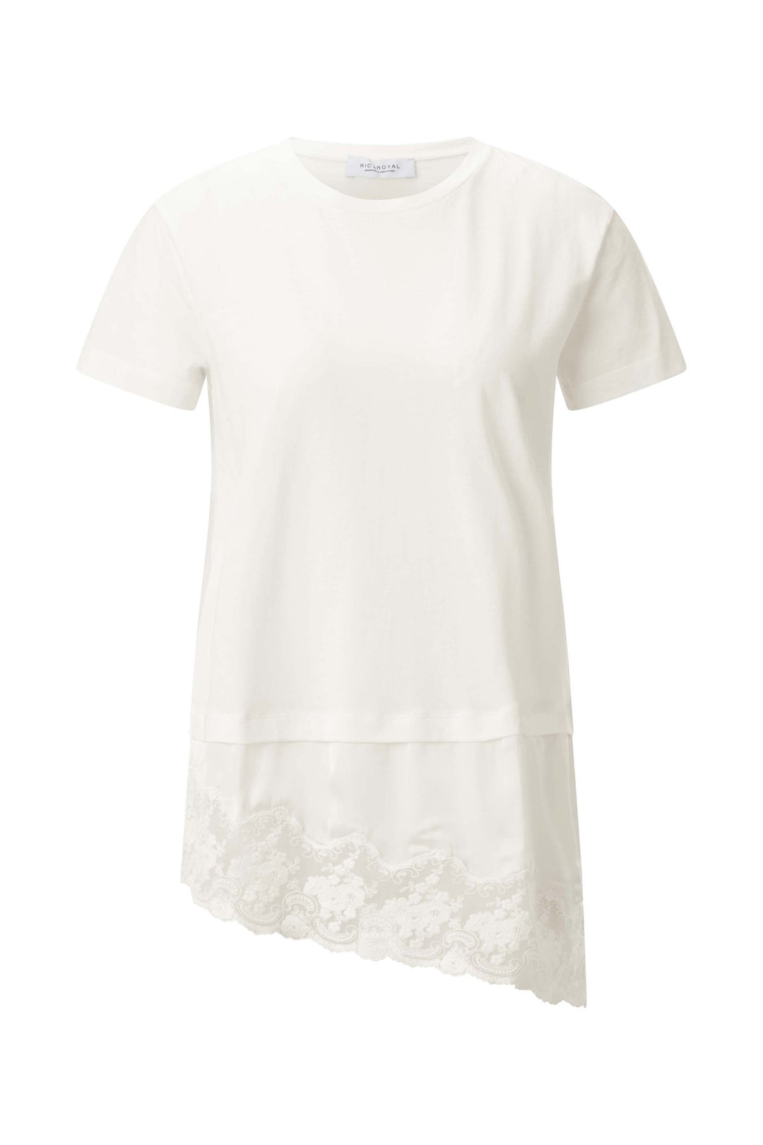 T-Shirt with Lace Detail, pearl white 113 Bild 1