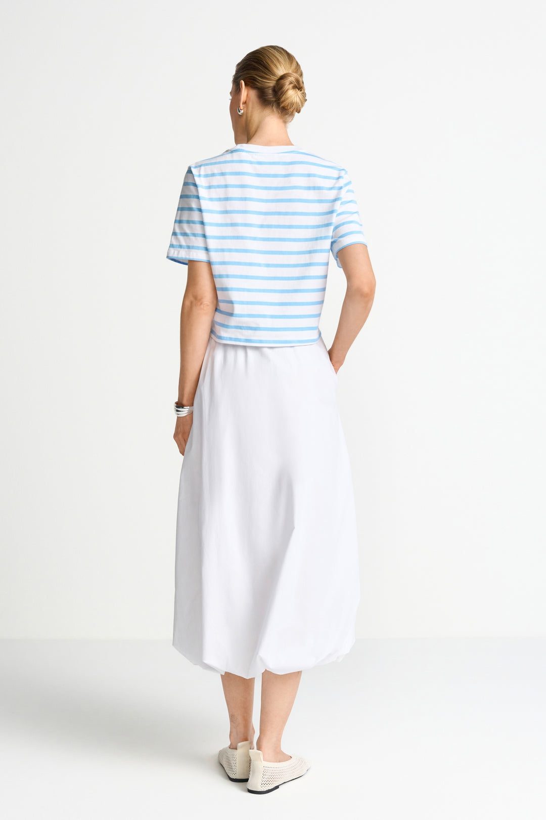Washed Striped T-Shirt, white 100 Bild 4