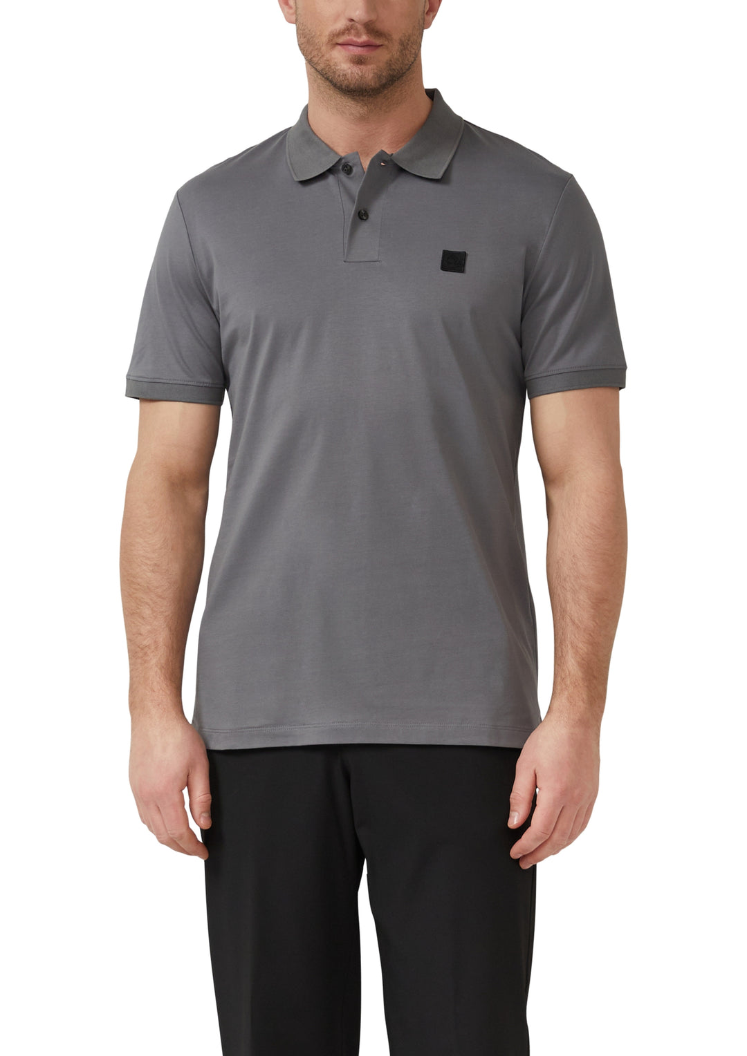 Polo-Shirt, GREY/BLACK 9839 Bild 3