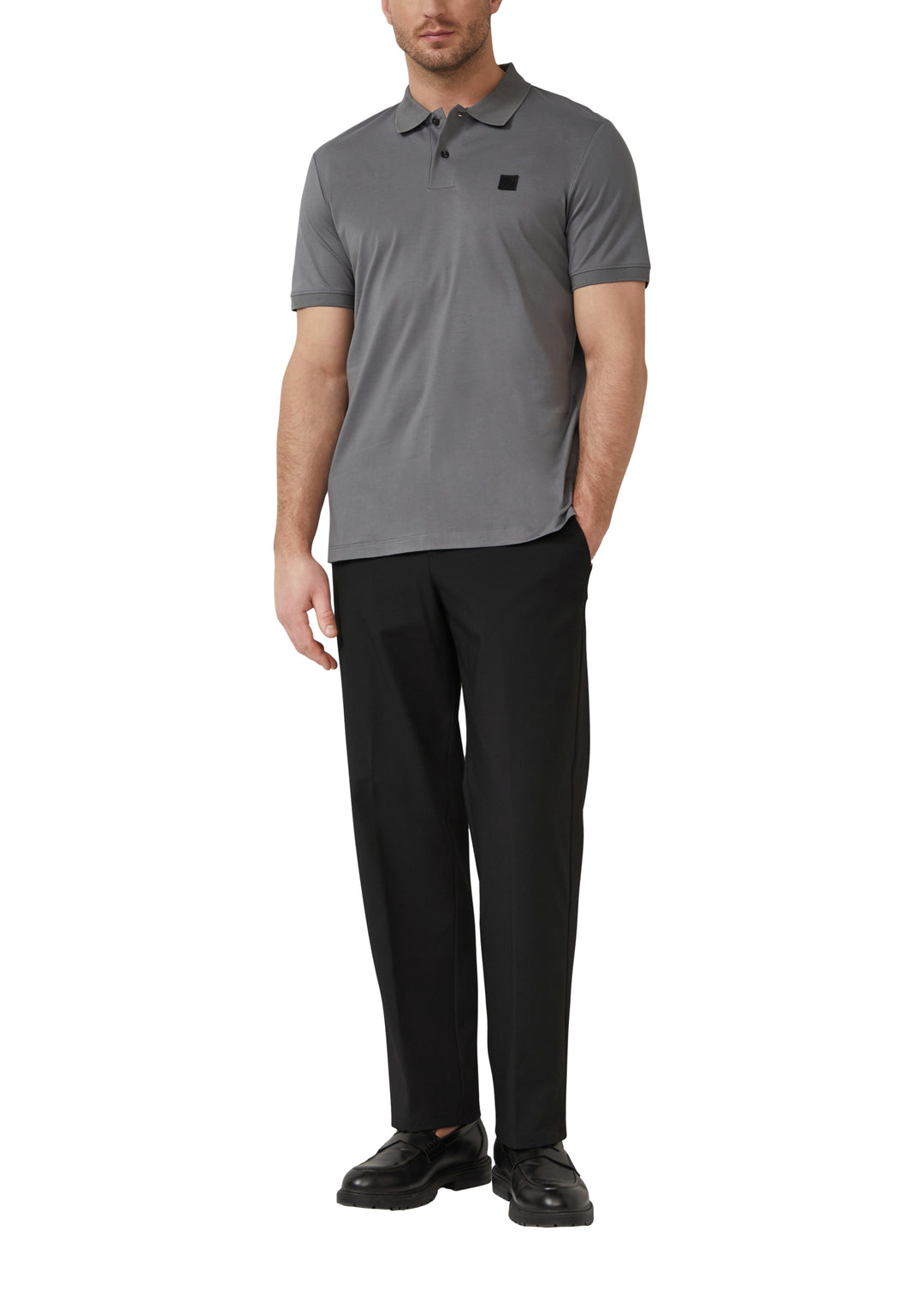 Polo-Shirt, GREY/BLACK 9839 Bild 5