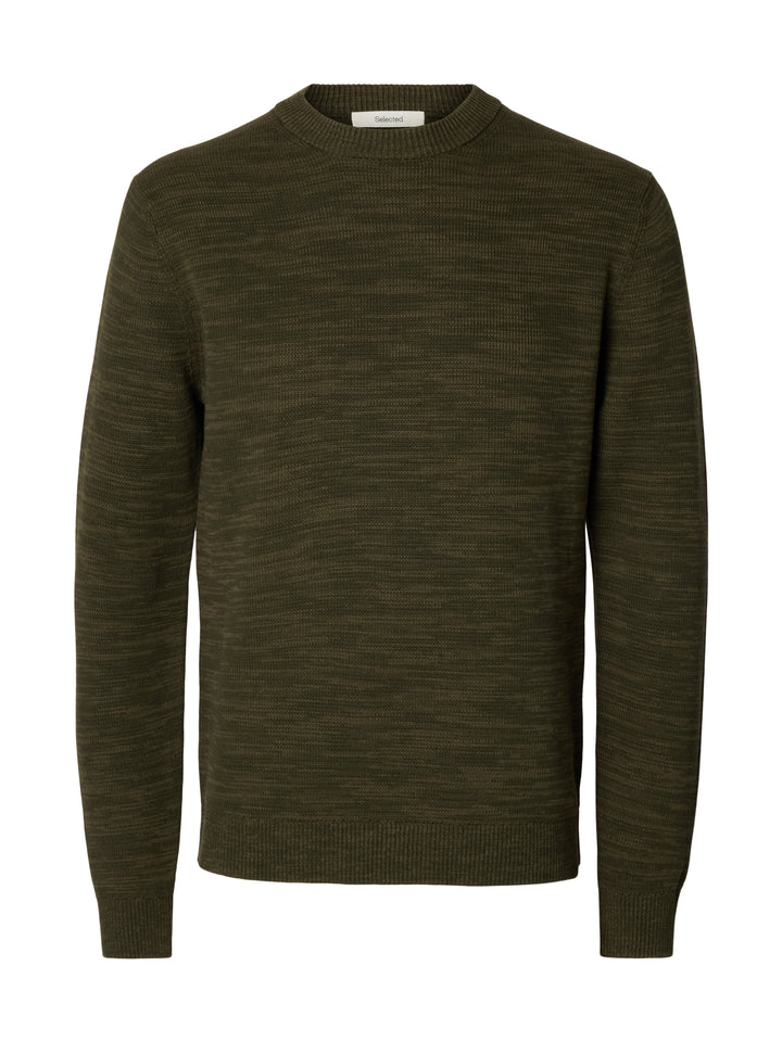 SLMDANE LS KNIT REG STRUC CREW NECK, Forest Night/Kalamata Twist 178191003 Bild 1