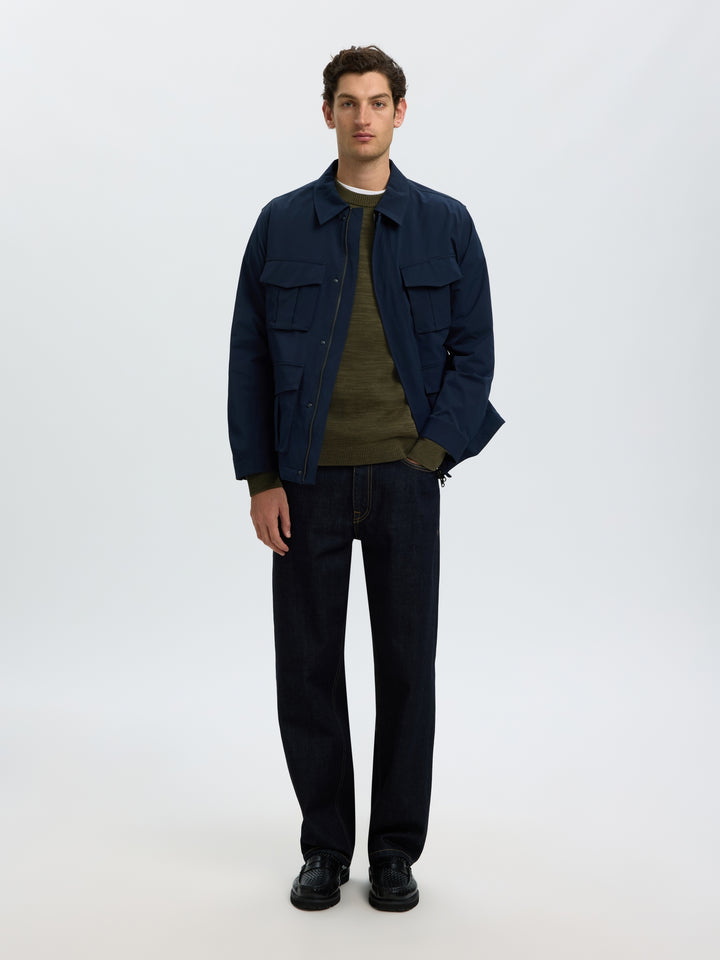 SLMDANE LS KNIT REG STRUC CREW NECK, Forest Night/Kalamata Twist 178191003 Bild 5