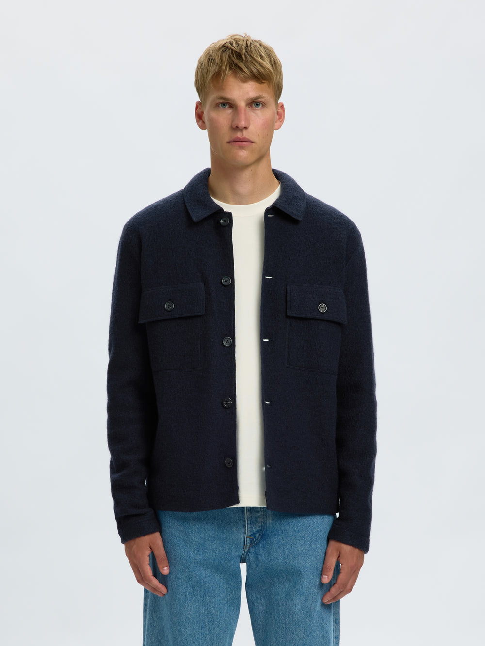 SLMNEALY LS KNIT WORKWEAR CARDIGAN, Sky Captain 186839 Bild 2
