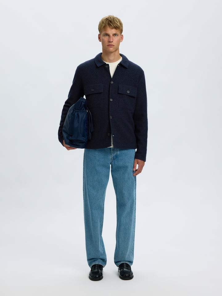 SLMNEALY LS KNIT WORKWEAR CARDIGAN, Sky Captain 186839 Bild 3
