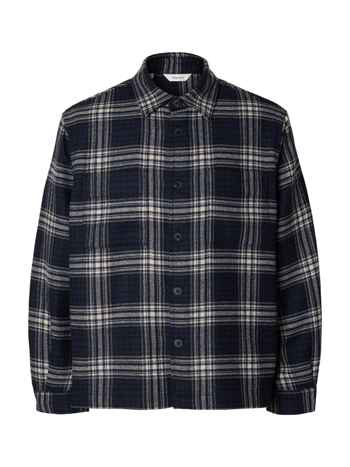 SLMOLE PABLO WOOL BLEND OVERSHIRT N, Sky Captain/Egret / Black 186839005 Bild 1