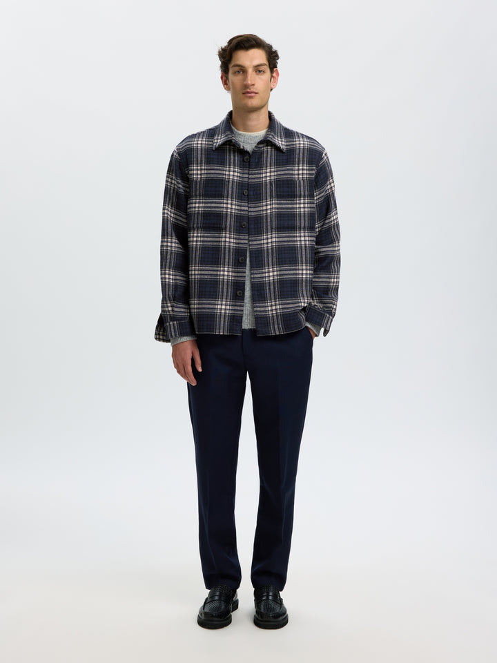 SLMOLE PABLO WOOL BLEND OVERSHIRT N, Sky Captain/Egret / Black 186839005 Bild 5