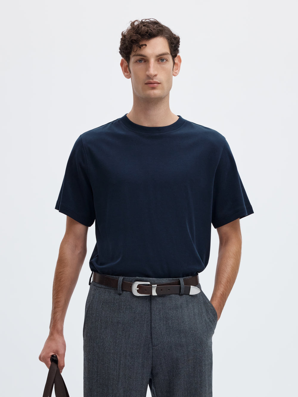 SLMTAJ MID WGT PEACH SS O-NECK TEE, Sky Captain 186839 Bild 2