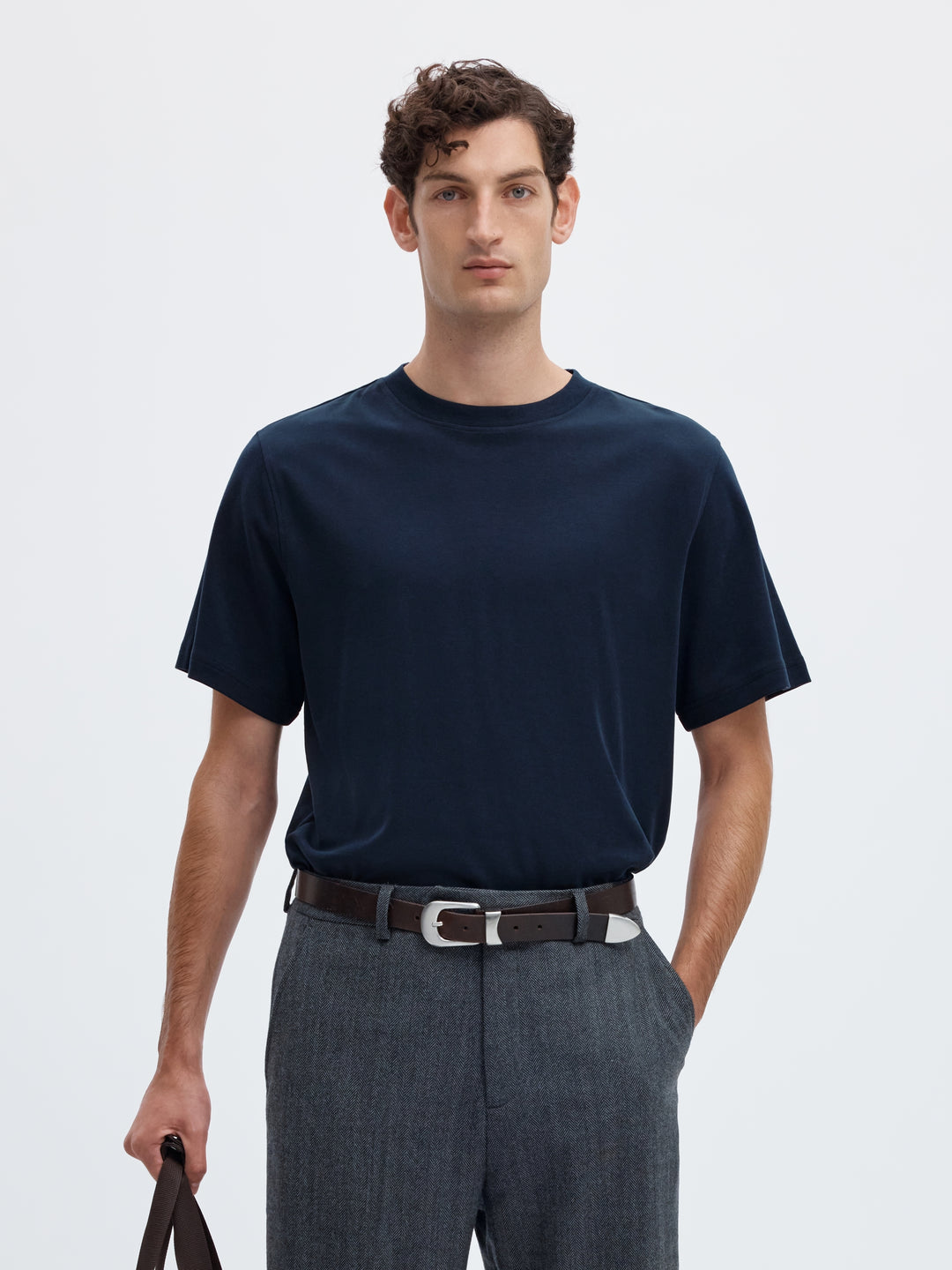 SLMTAJ MID WGT PEACH SS O-NECK TEE, Sky Captain 186839 Bild 2
