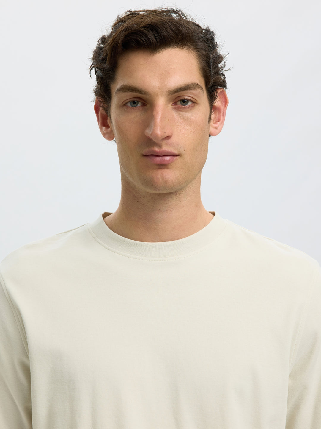 SLMTAJ MID WGT PEACH SS O-NECK TEE, Silver Birch 187118 Bild 5