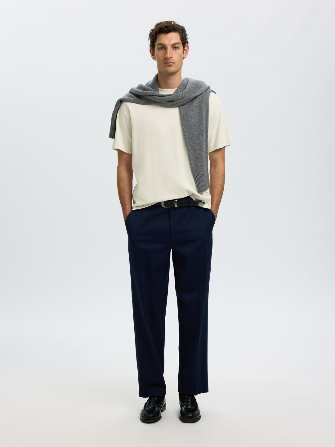 SLMTAJ MID WGT PEACH SS O-NECK TEE, Silver Birch 187118 Bild 6