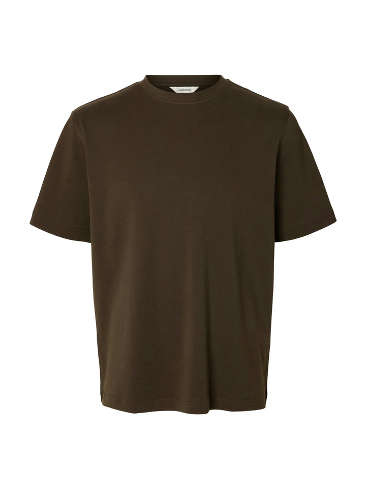 SLMTAJ MID WGT PEACH SS O-NECK TEE, Turkish Coffee 306045 Bild 1