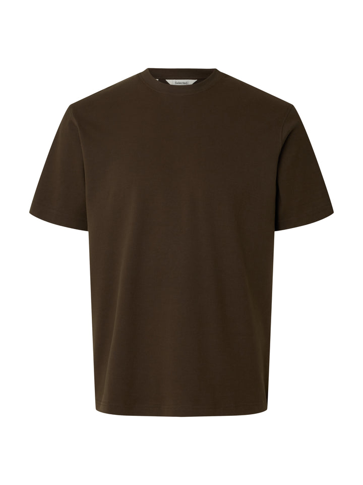 SLMTAJ MID WGT PEACH SS O-NECK TEE, Turkish Coffee 306045 Bild 1
