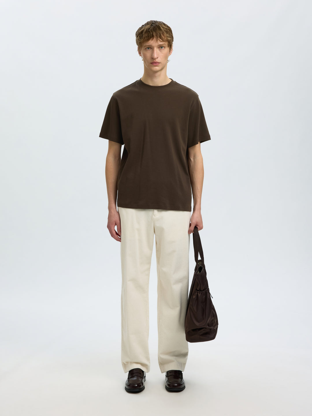 SLMTAJ MID WGT PEACH SS O-NECK TEE, Turkish Coffee 306045 Bild 3