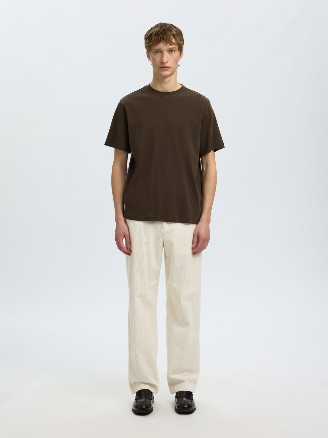SLMTAJ MID WGT PEACH SS O-NECK TEE, Turkish Coffee 306045 Bild 4