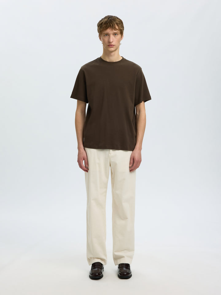 SLMTAJ MID WGT PEACH SS O-NECK TEE, Turkish Coffee 306045 Bild 4