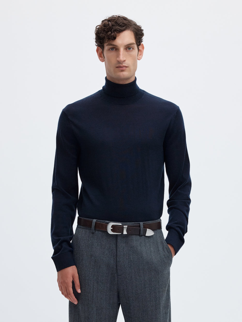 SLMTRAY LS KNIT MERINO ROLL NECK NO, Navy Blazer 178814 Bild 2