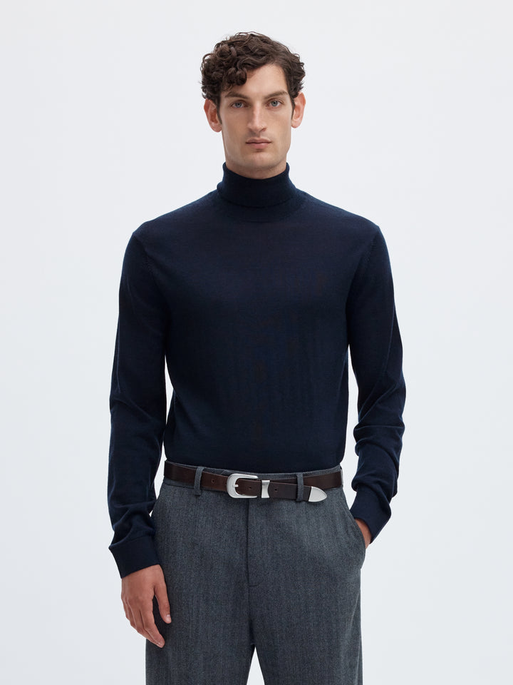 SLMTRAY LS KNIT MERINO ROLL NECK NO, Navy Blazer 178814 Bild 2