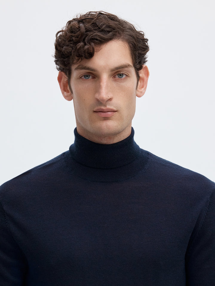 SLMTRAY LS KNIT MERINO ROLL NECK NO, Navy Blazer 178814 Bild 5