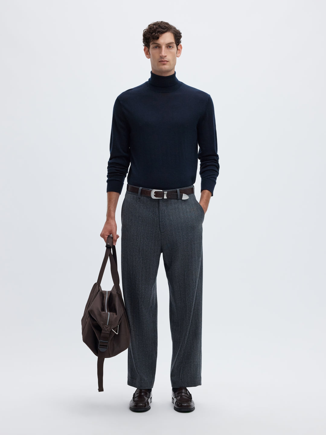 SLMTRAY LS KNIT MERINO ROLL NECK NO, Navy Blazer 178814 Bild 6