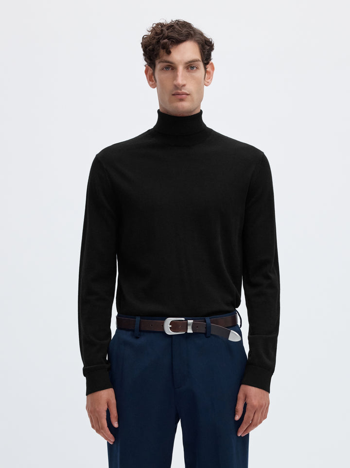 SLMTRAY LS KNIT MERINO ROLL NECK NO, Black 179099 Bild 2