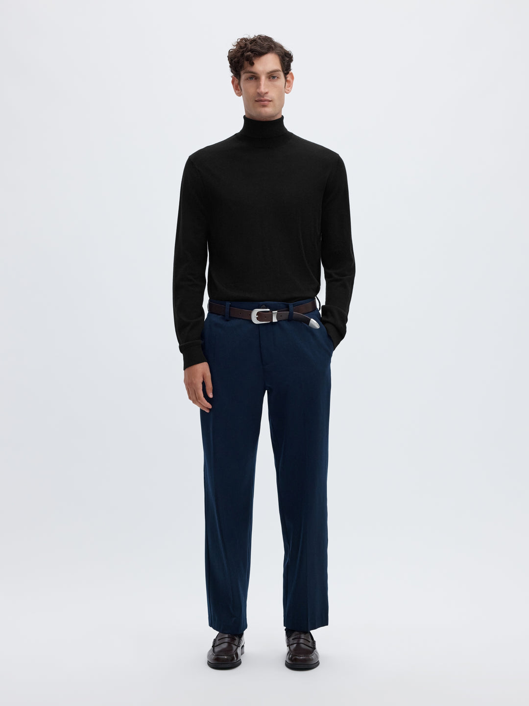 SLMTRAY LS KNIT MERINO ROLL NECK NO, Black 179099 Bild 4