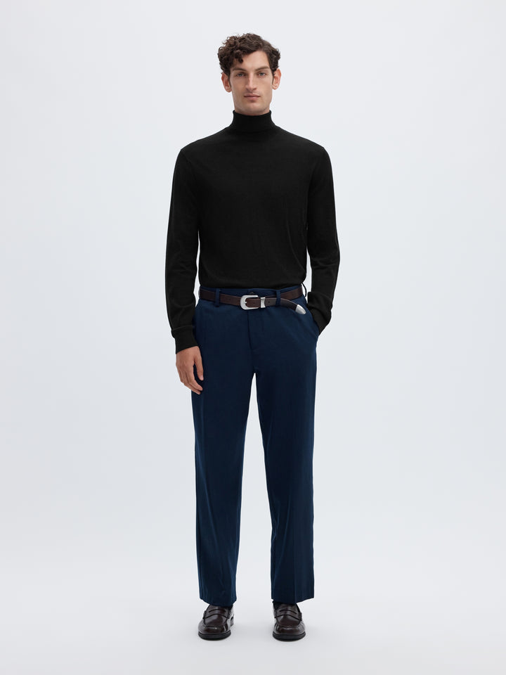 SLMTRAY LS KNIT MERINO ROLL NECK NO, Black 179099 Bild 4