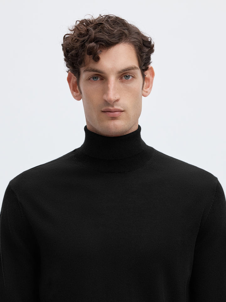 SLMTRAY LS KNIT MERINO ROLL NECK NO, Black 179099 Bild 5