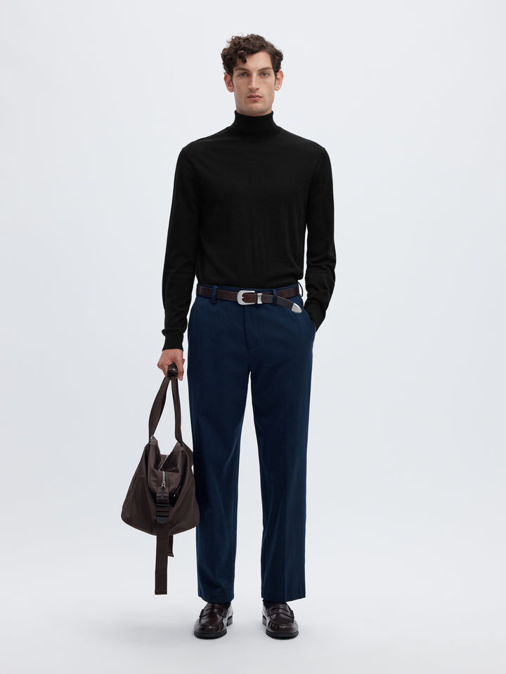 SLMTRAY LS KNIT MERINO ROLL NECK NO, Black 179099 Bild 6