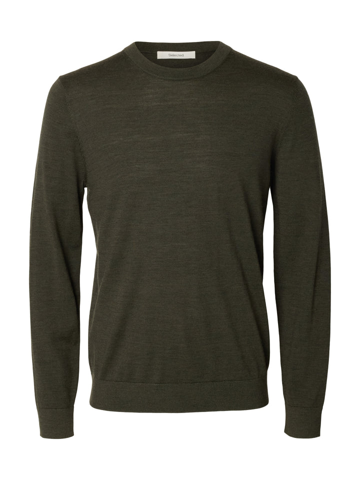 SLMTRAY LS KNIT REG MERINO CREW NOO, Forest Night 178191 Bild 1