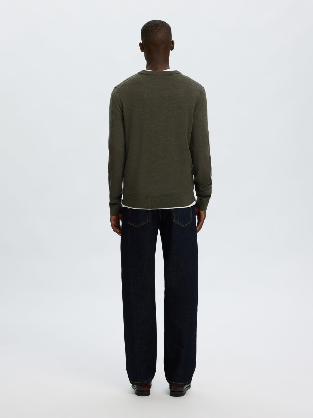 SLMTRAY LS KNIT REG MERINO CREW NOO, Forest Night 178191 Bild 2