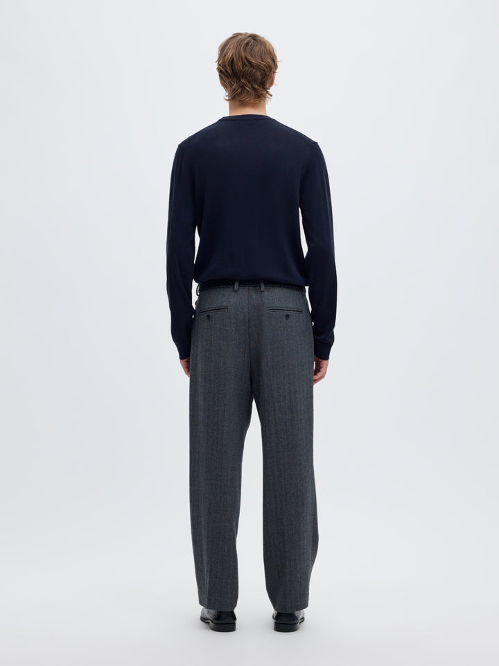SLMTRAY LS KNIT REG MERINO CREW NOO, Navy Blazer 178814 Bild 3
