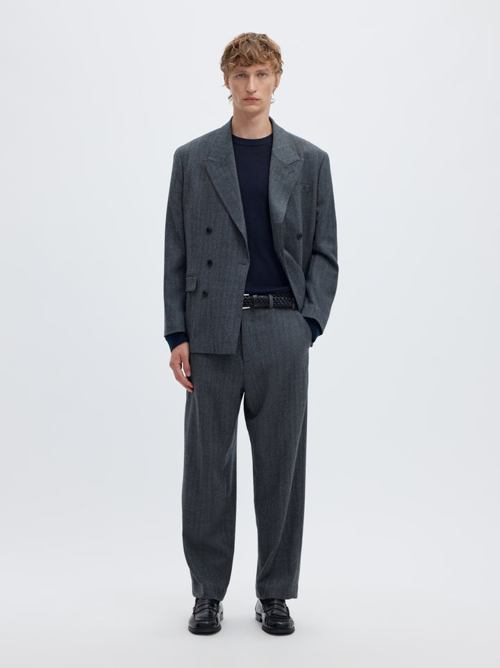 SLMTRAY LS KNIT REG MERINO CREW NOO, Navy Blazer 178814 Bild 4