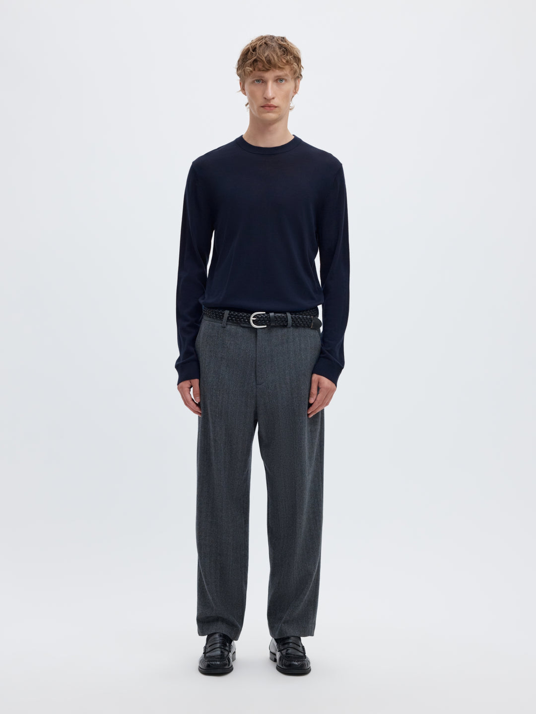 SLMTRAY LS KNIT REG MERINO CREW NOO, Navy Blazer 178814 Bild 5