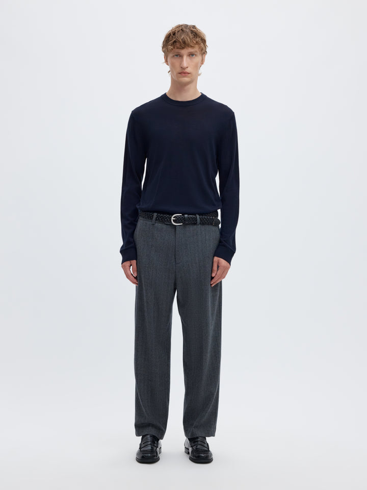 SLMTRAY LS KNIT REG MERINO CREW NOO, Navy Blazer 178814 Bild 5