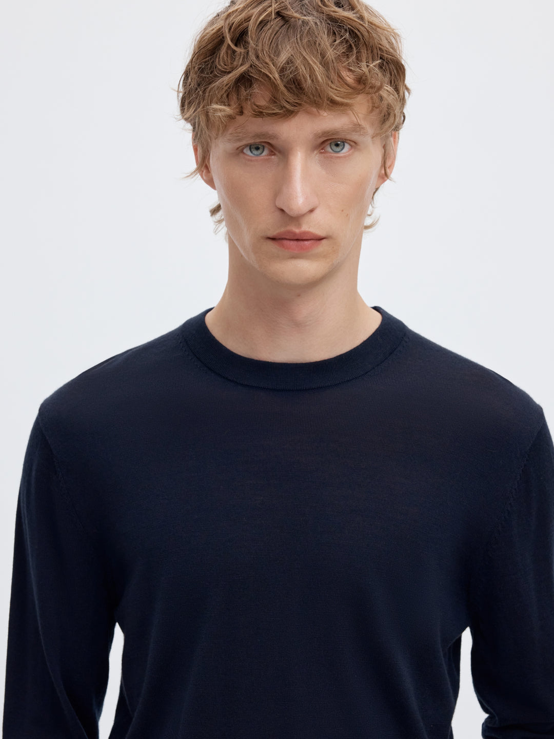 SLMTRAY LS KNIT REG MERINO CREW NOO, Navy Blazer 178814 Bild 6