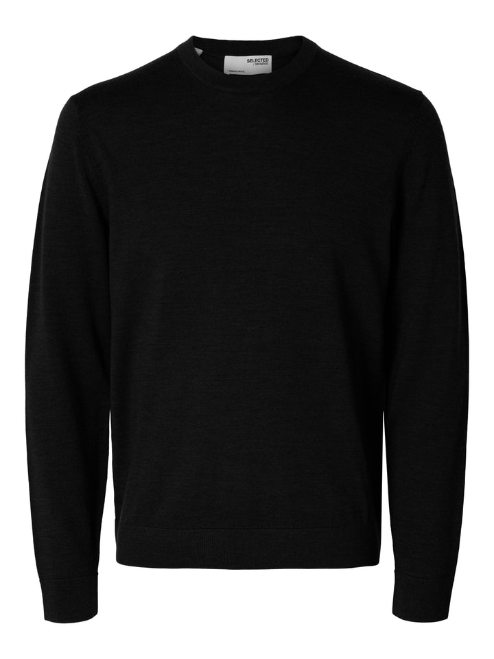 SLMTRAY LS KNIT REG MERINO CREW NOO, Black 179099 Bild 1