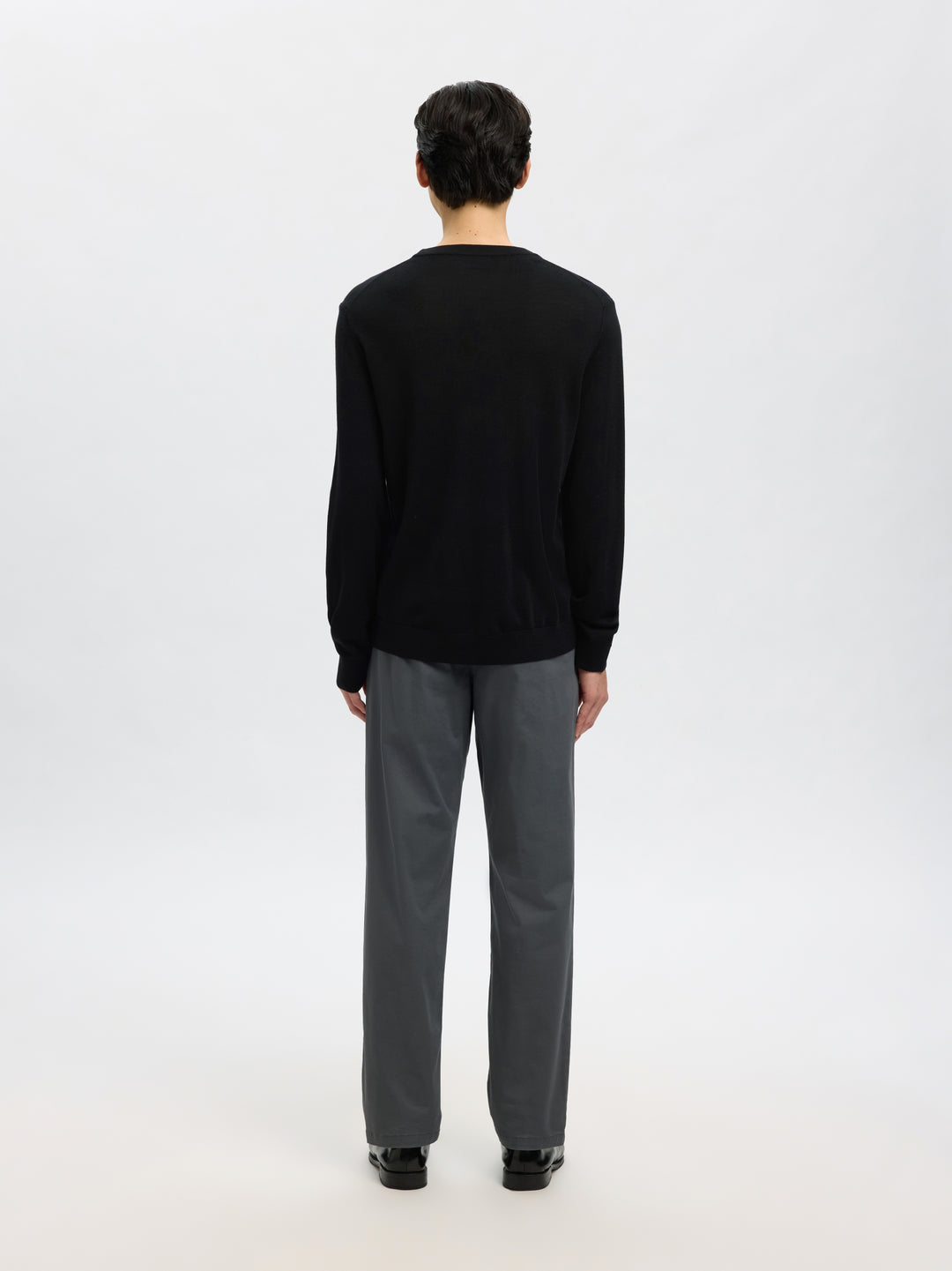SLMTRAY LS KNIT REG MERINO CREW NOO, Black 179099 Bild 3