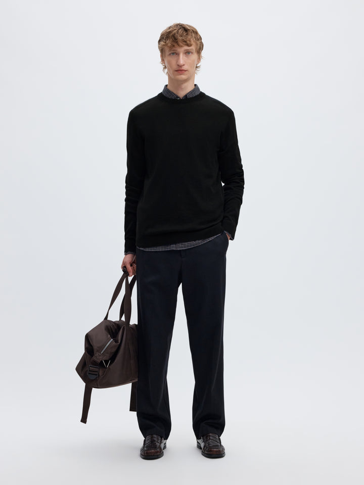 SLMTRAY LS KNIT REG MERINO CREW NOO, Black 179099 Bild 5