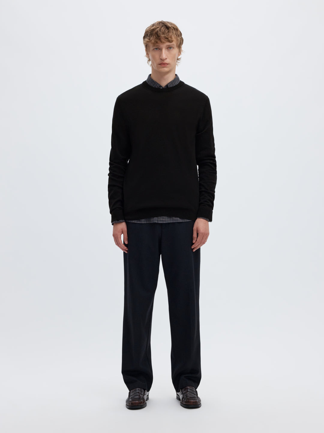 SLMTRAY LS KNIT REG MERINO CREW NOO, Black 179099 Bild 6