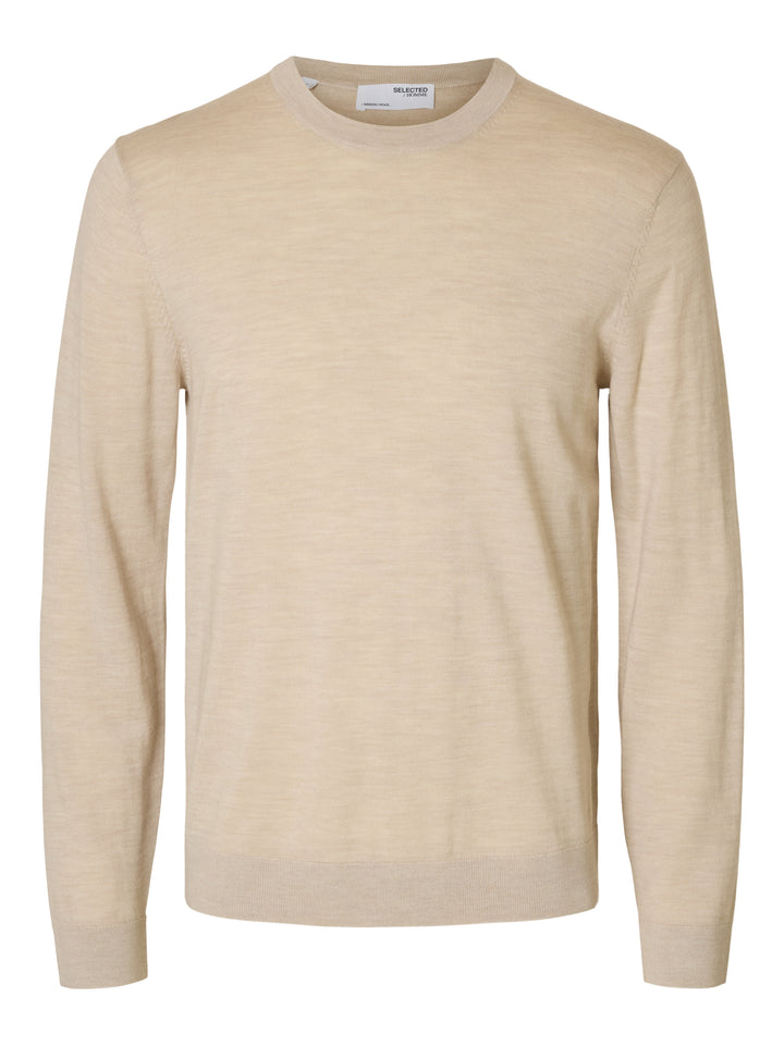 SLMTRAY LS KNIT REG MERINO CREW NOO, Oatmeal/Melange 184679001 Bild 1