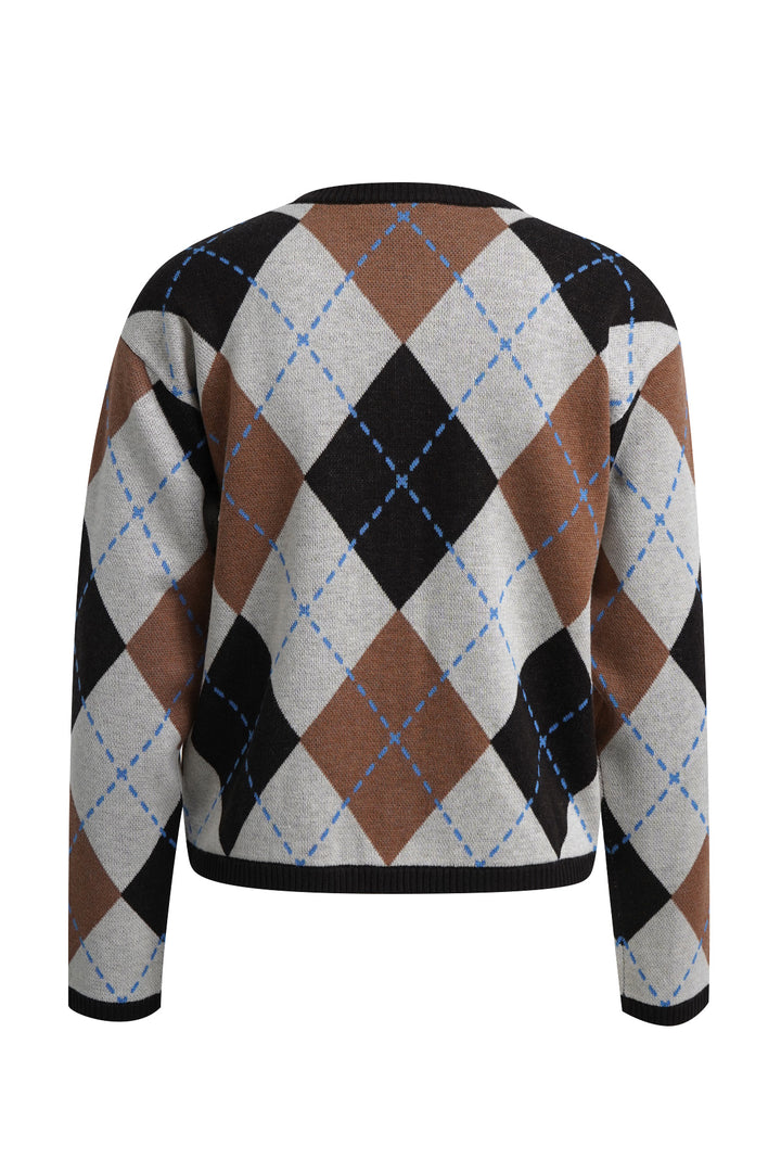 ARGYLE BUTTON CARDIGAN, SAND PRINT 1103 Bild 6