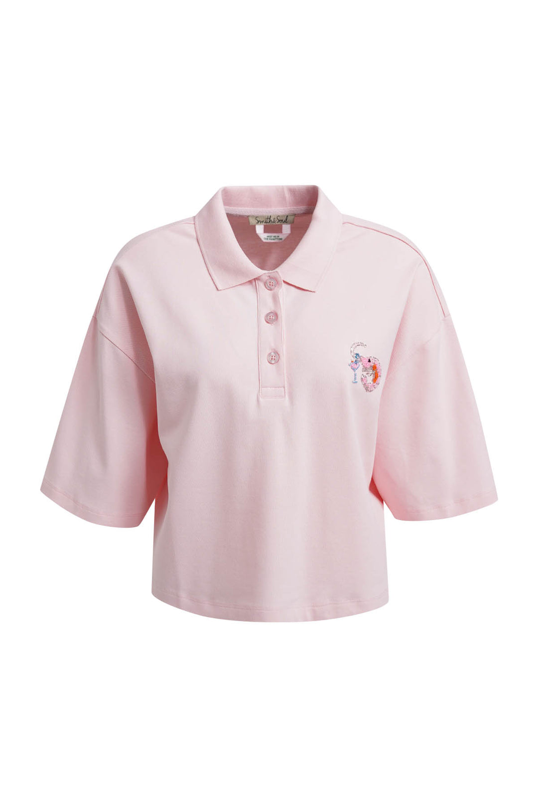 BOXY CROPPED POLO T-SHIRT, POWDER ROS� 403 Bild 1