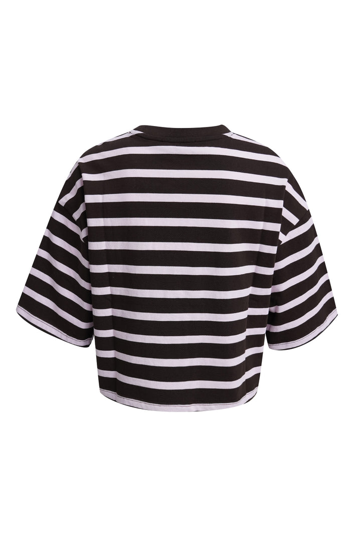 BOXY CROPPED T-SHIRT ANAGRAM STRIPE, DARK CHOC 913 Bild 6
