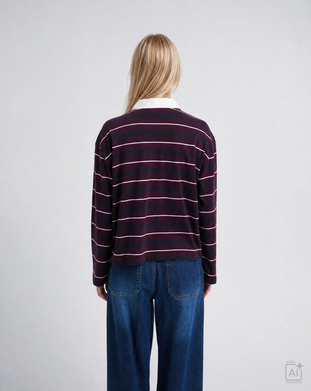 BOXY RUGBY LONGSLEEVE MULTISTRIPED, PLUM 508 Bild 2
