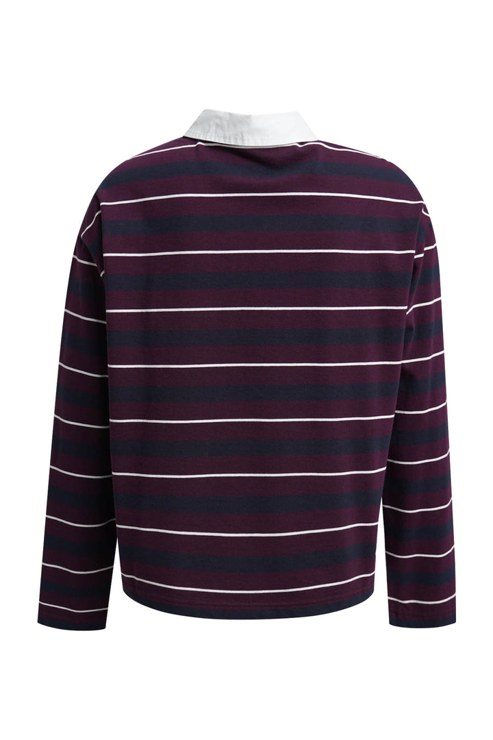 BOXY RUGBY LONGSLEEVE MULTISTRIPED, PLUM 508 Bild 6