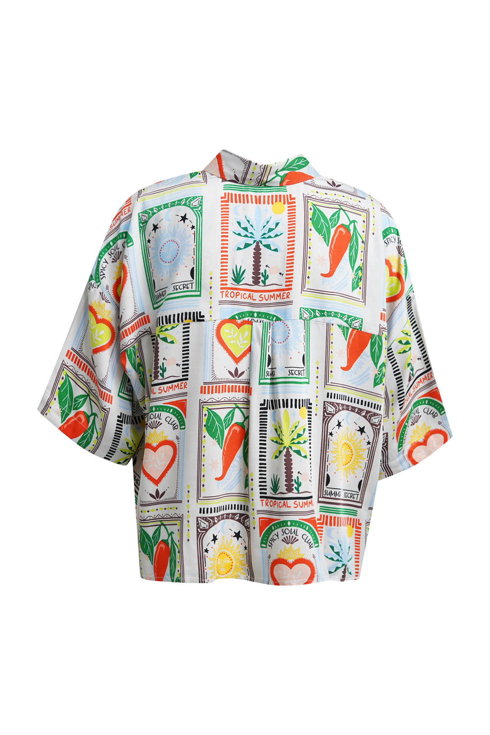 BOXY SHIRT COLLAR BLOUSE HALF SLV, CHILI PRINT 1449 Bild 2