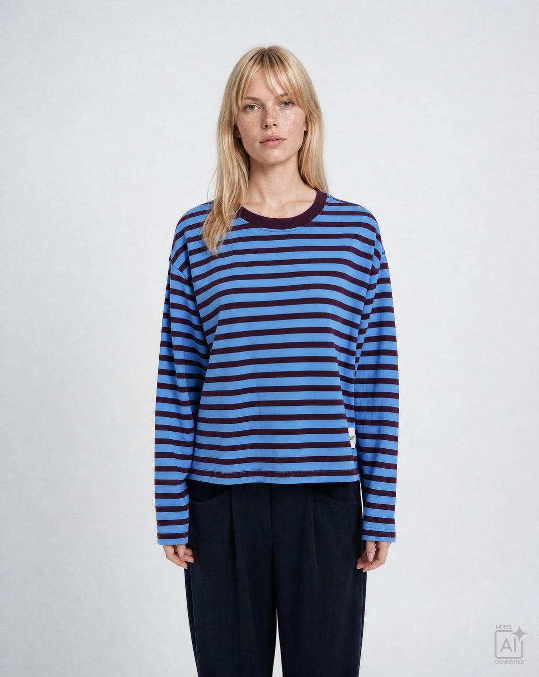 BOXY SWEATSHIRT SOUL STUDIO STRIPE, SAPHIRE 611 Bild 1