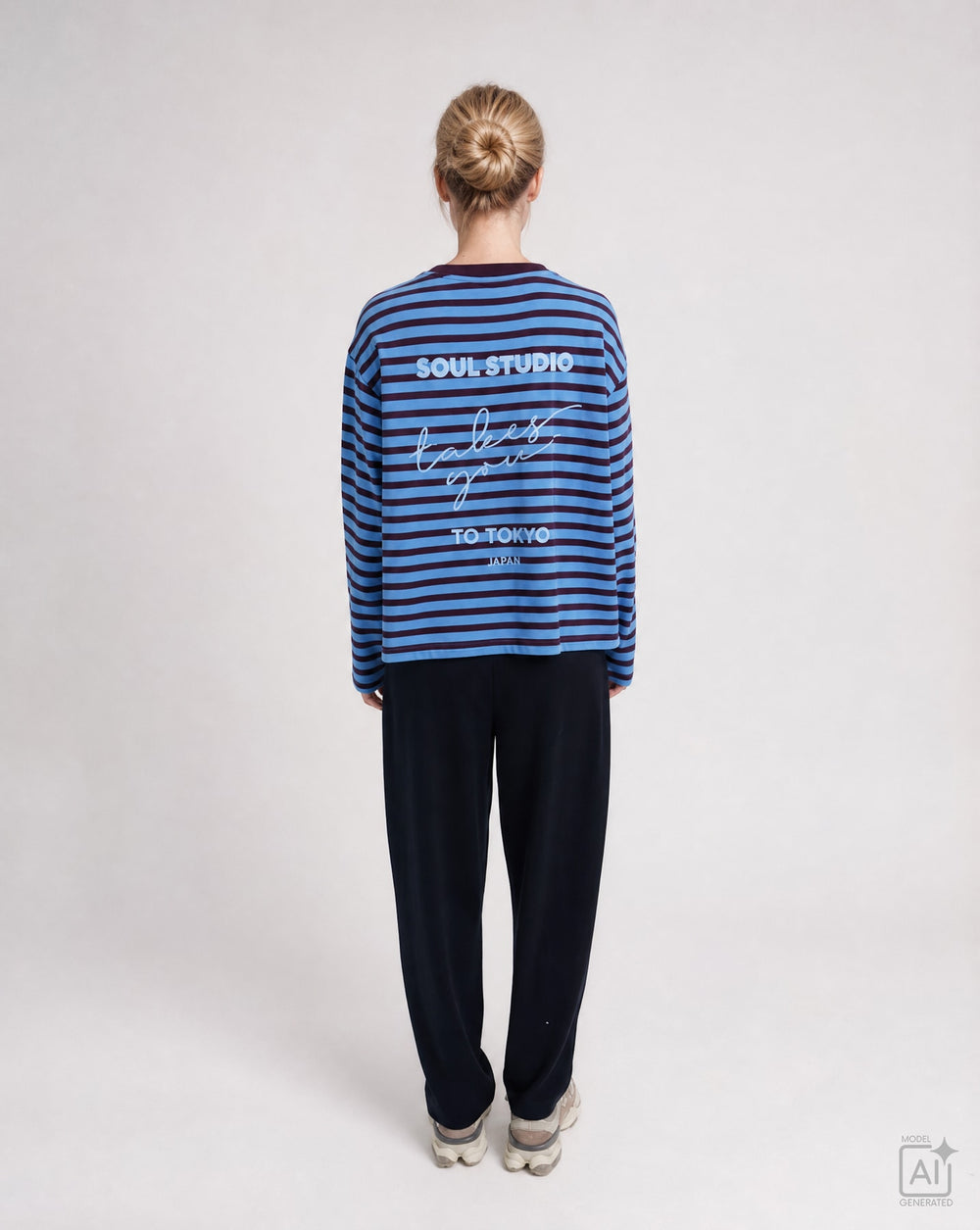 BOXY SWEATSHIRT SOUL STUDIO STRIPE, SAPHIRE 611 Bild 2