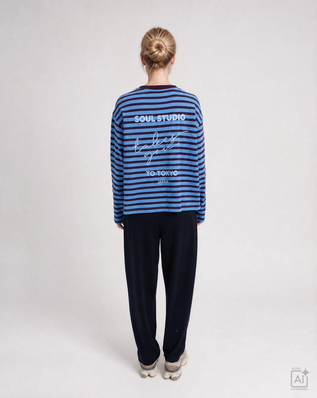 BOXY SWEATSHIRT SOUL STUDIO STRIPE, SAPHIRE 611 Bild 2